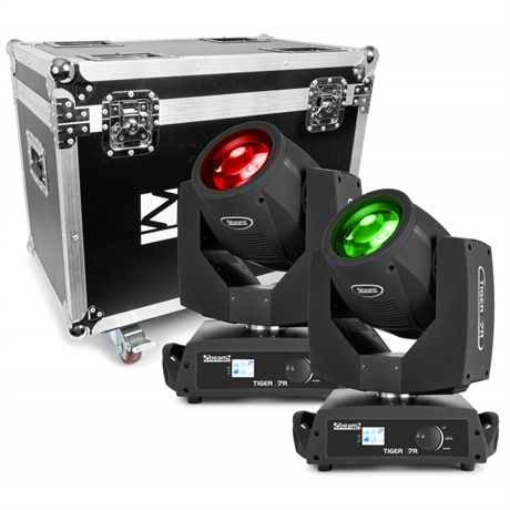 BeamZPro Tiger E 7R 230W Moving Head DMX 16CH. 2pcs in flightcase