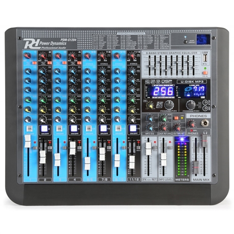 Power Dynamics PDM-S1204 Stage Mixer 12Ch DSP/MP3