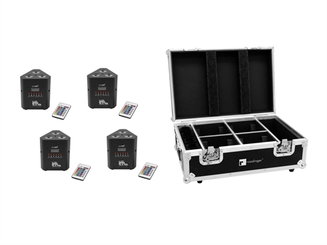 EUROLITE Set 4x AKKU TL-3 TCL QuickDMX + Case with charging function