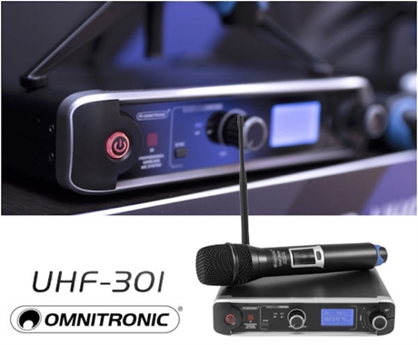 OMNITRONIC UHF-301 1-Channel Wireless Mic System 823-832/863-865MHz